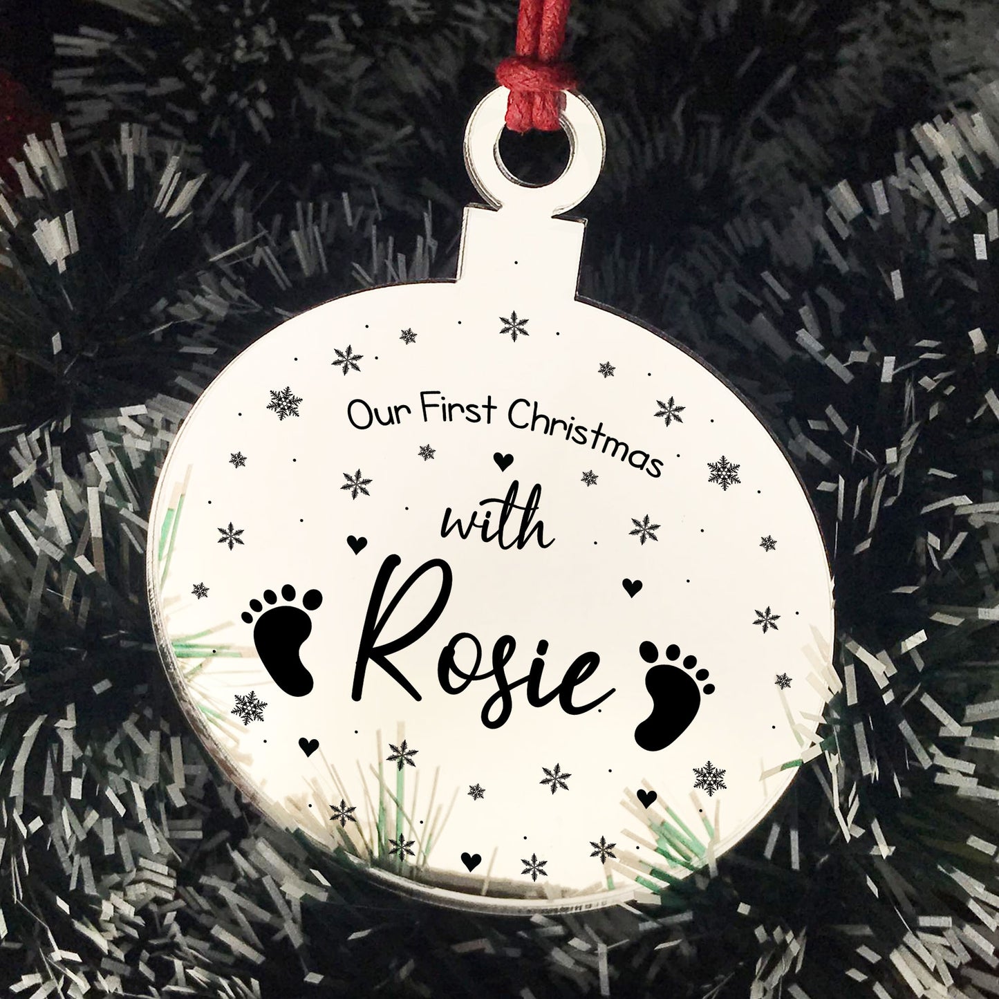 Acrylic Personalised Babys 1st First Christmas Tree Decoration