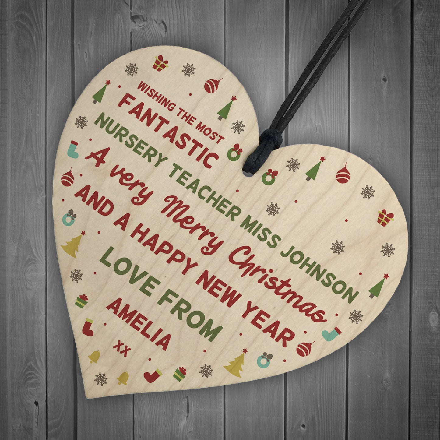 Personalised Nursery Teacher Thank You Gifts Christmas Gift