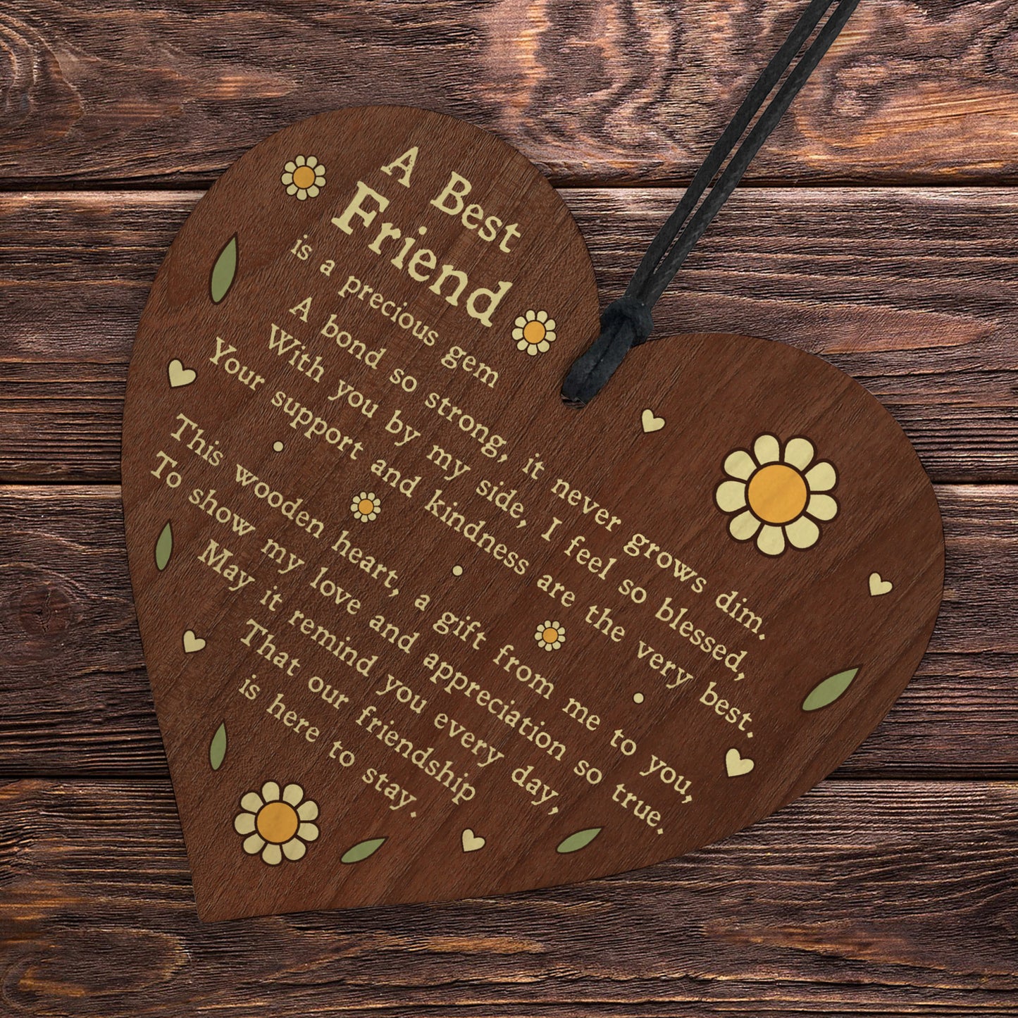 Best Friend Sign Poem Wood Heart Thank You Gift For Best Friend