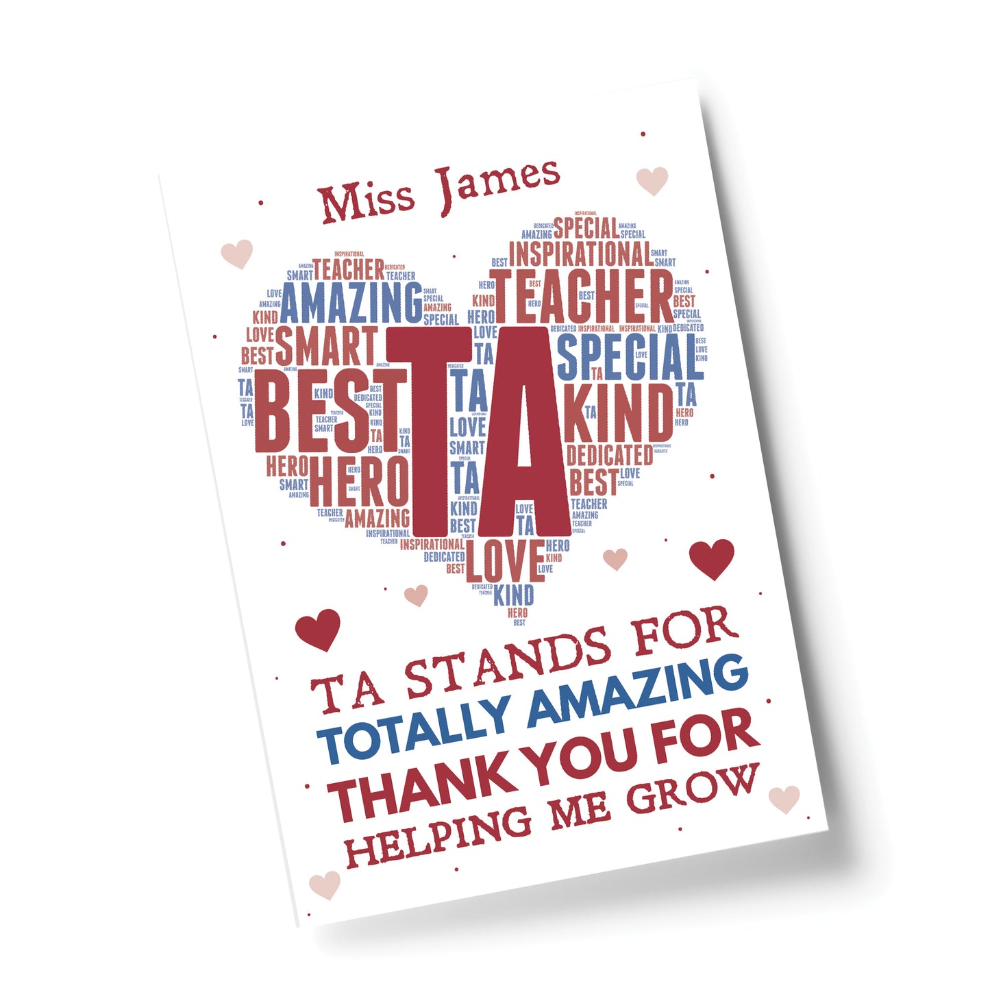 Personalised Teaching Assistant Gift Word Art Leaving School