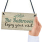 Bathroom Toilet Welcome Chic Sign Novelty Wall Door Plaque Decor