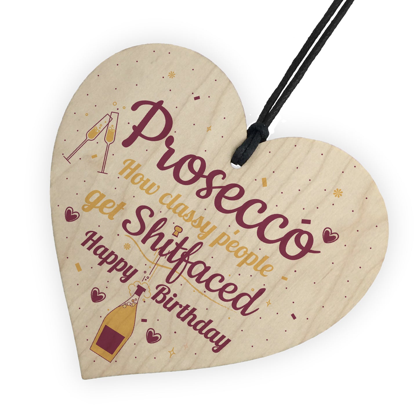 Prosecco Funny Happy Birthday Heart Boyfriend Girlfriend Friend