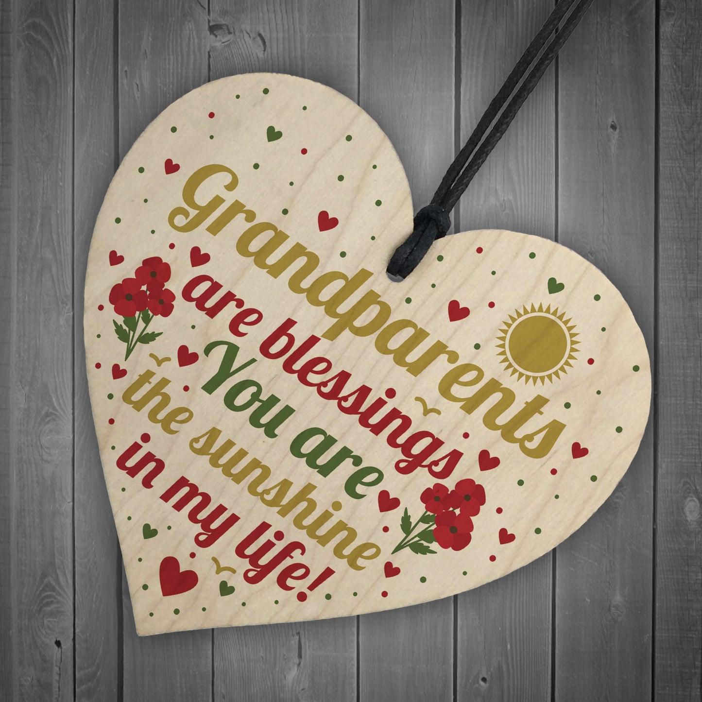 Gifts For Grandparents Wood Heart Grandma Grandpa Nan Grandad