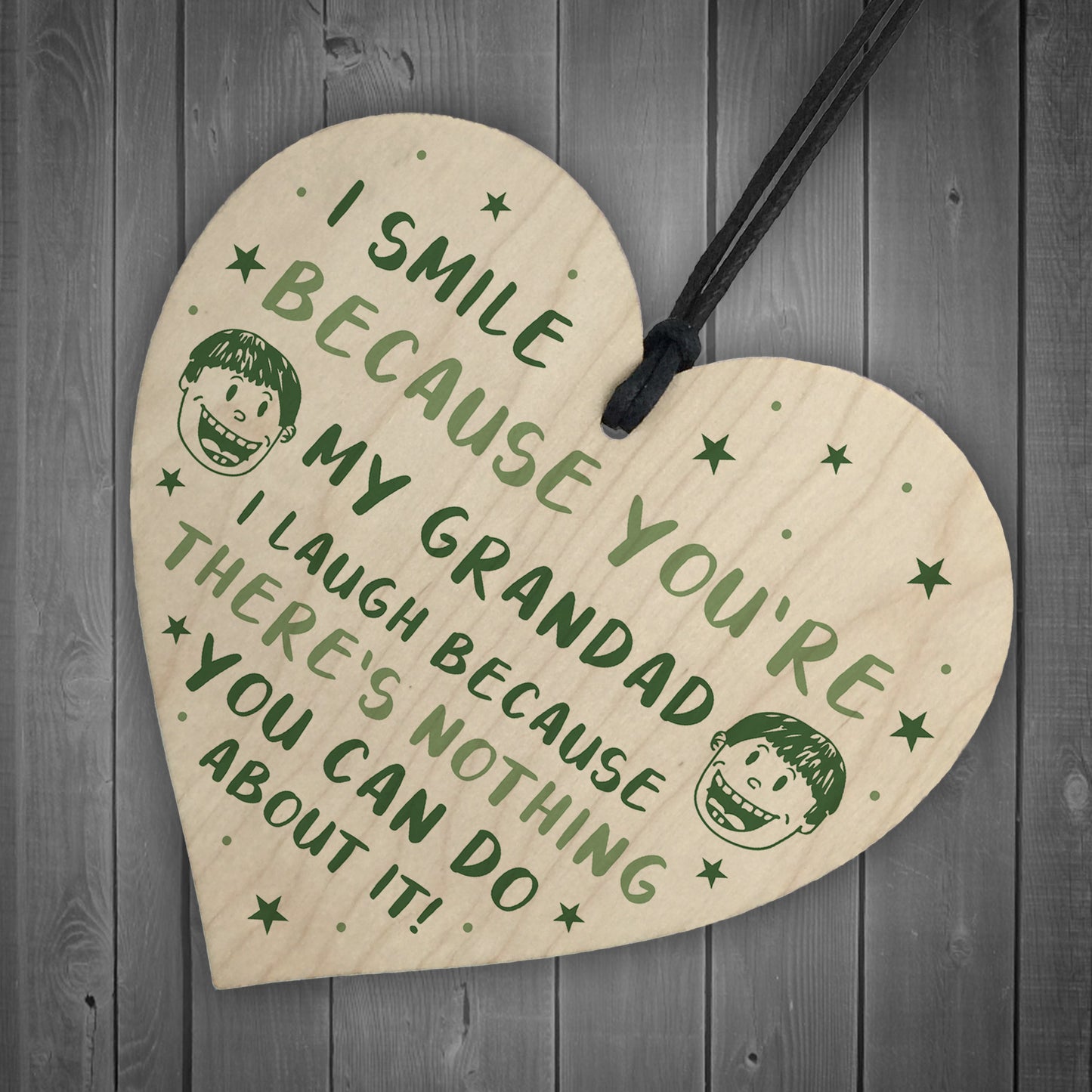 Funny Grandad Gift For Fathers Day Novelty Wooden Heart Sign