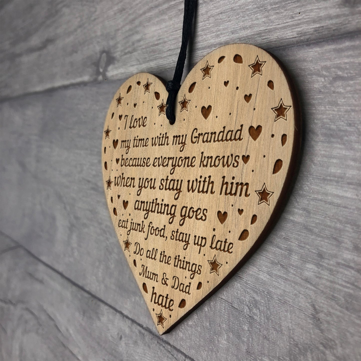 Funny Grandad Gift For Birthday Christmas Engraved Heart