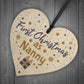 First 1st Christmas As Nanny Tree Decoration Bauble Wooden Heart