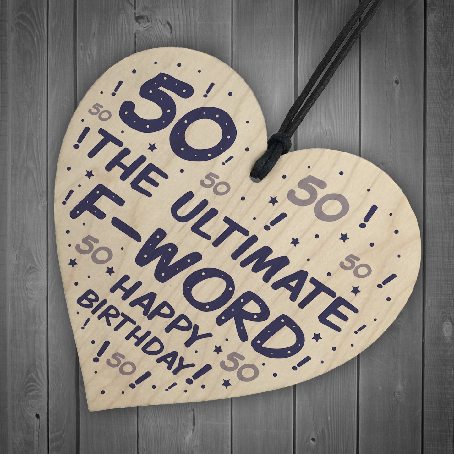 Novelty 50th Birthday Gifts For Men Women Wood Heart Funny