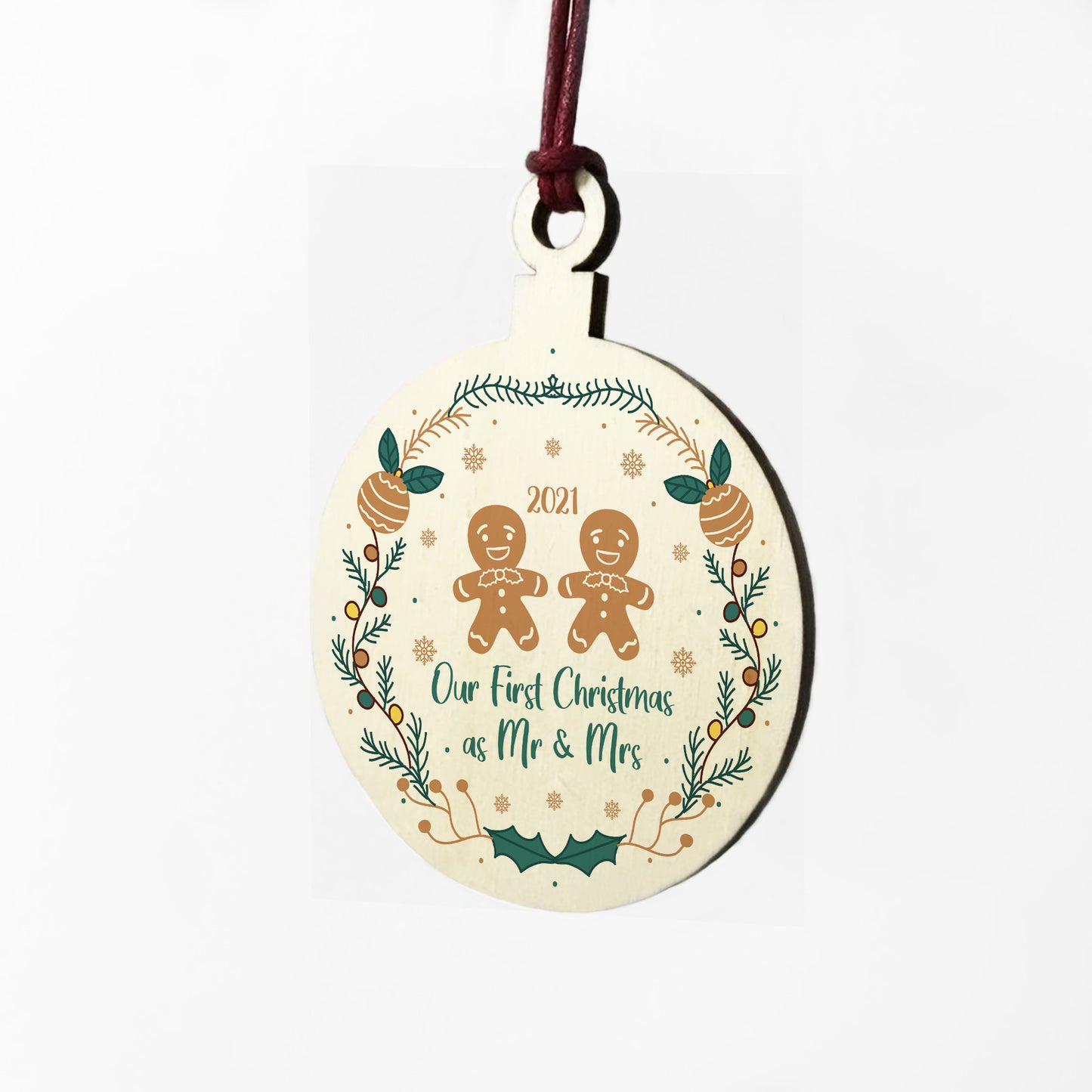 First Christmas As Mr Mrs Personalised Decoration Gingerbread