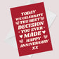 Anniversary Card For Boyfriend Girlfriend Cute Anniversary Card