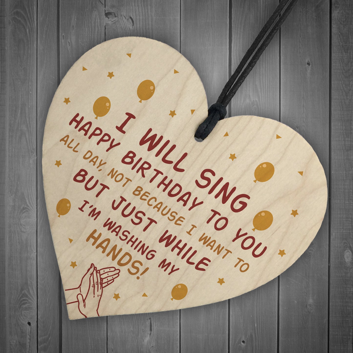 Funny Birthday Gift For Mum Dad Friend Wood Heart Quarantine