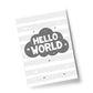 Grey Nursery Print Hello World Baby Room Pictures Wall Art Gift
