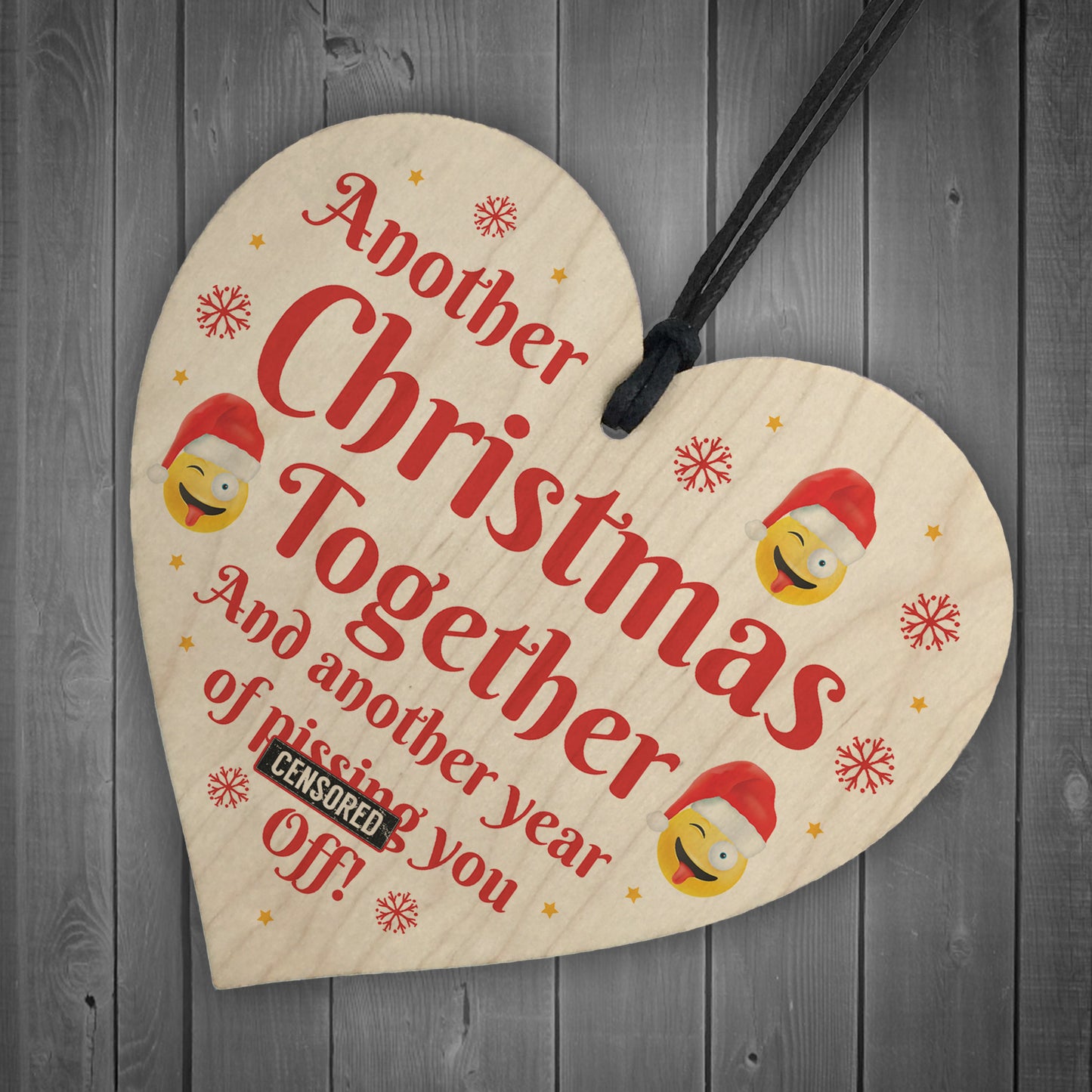 Funny Christmas Gift For Boyfriend Girlfriend Wood Heart Novelty