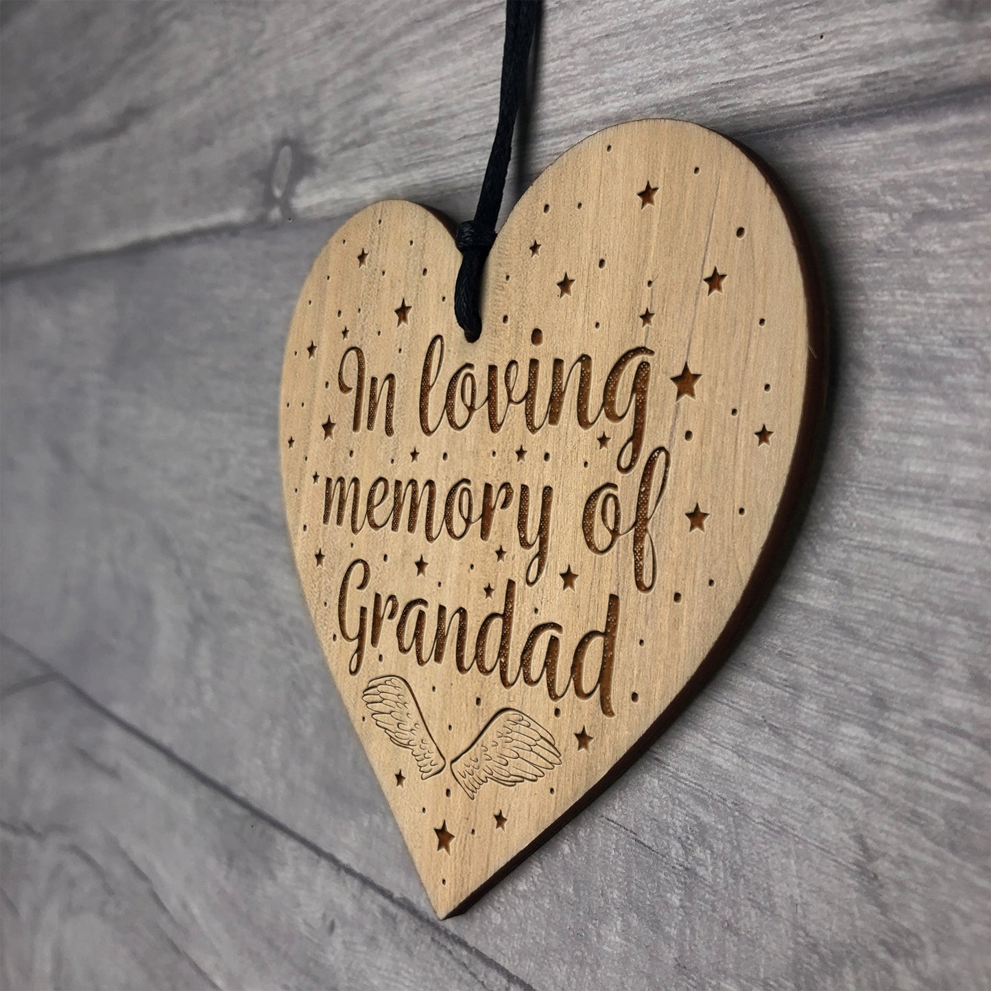 In Memory Of Grandad Memorial Sign Engraved Heart Memorial Sign