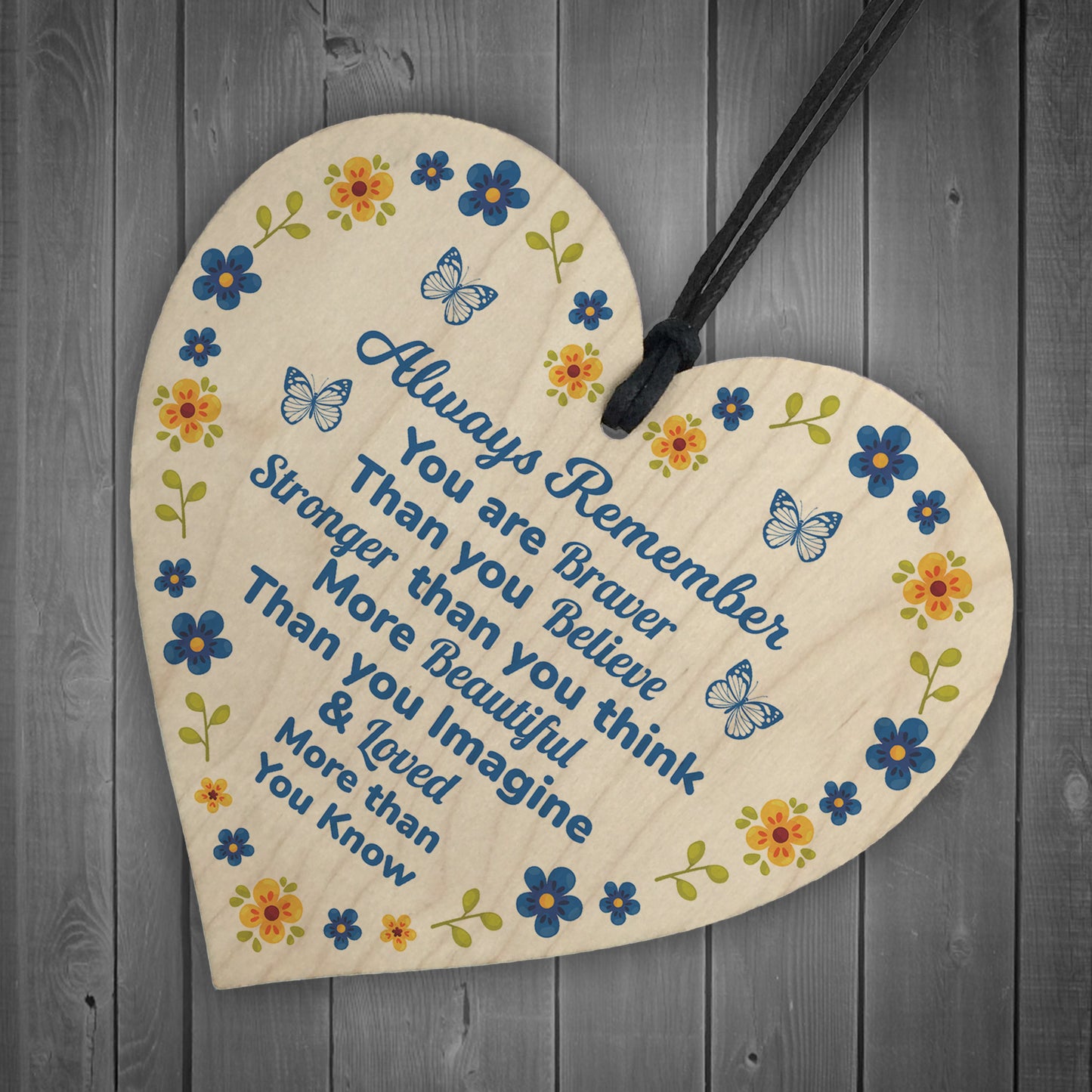 Best Friends Wooden Hanging Heart Inspirational Birthday Gift