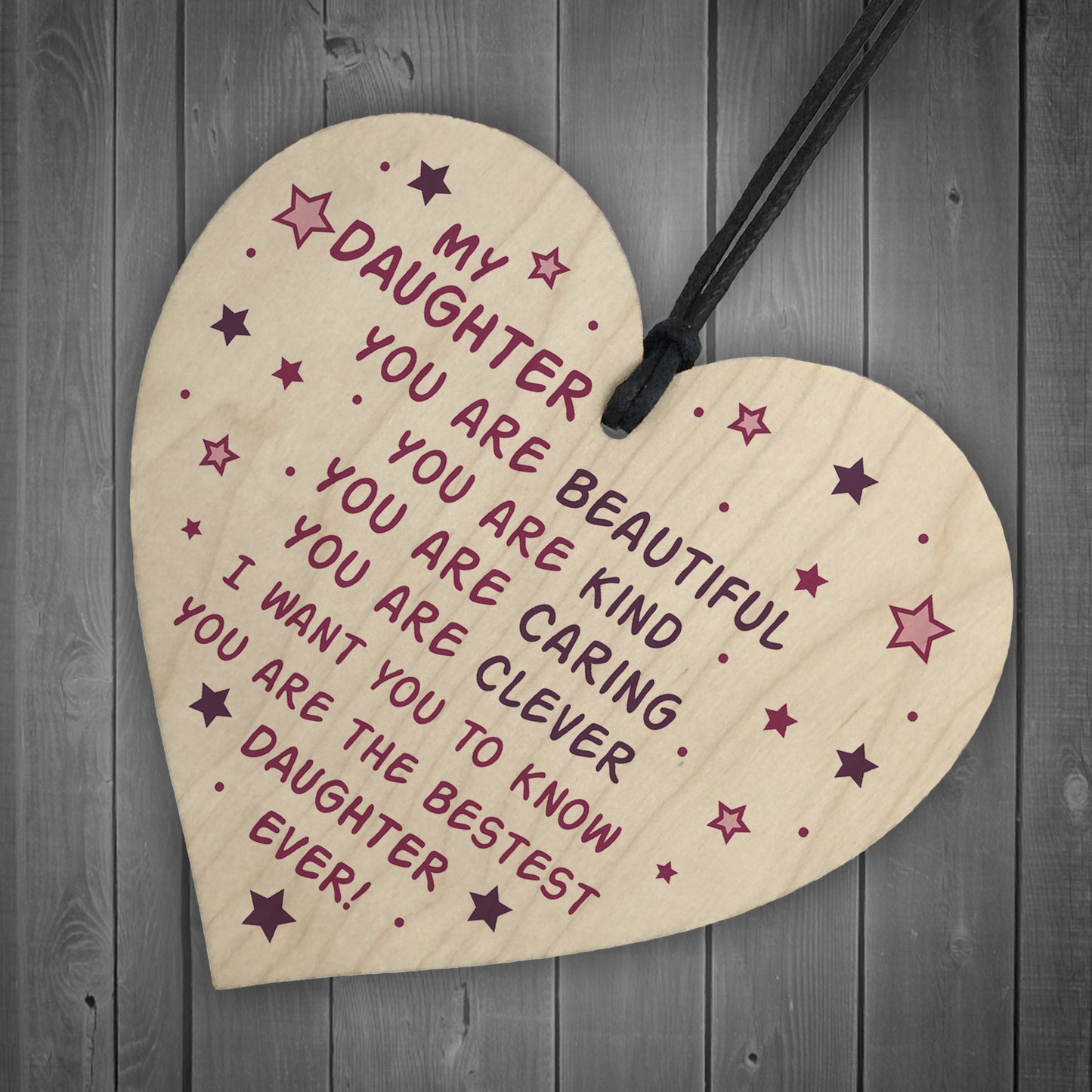 Novelty Daughter Gifts Wooden Heart Gift For Birthday Christmas