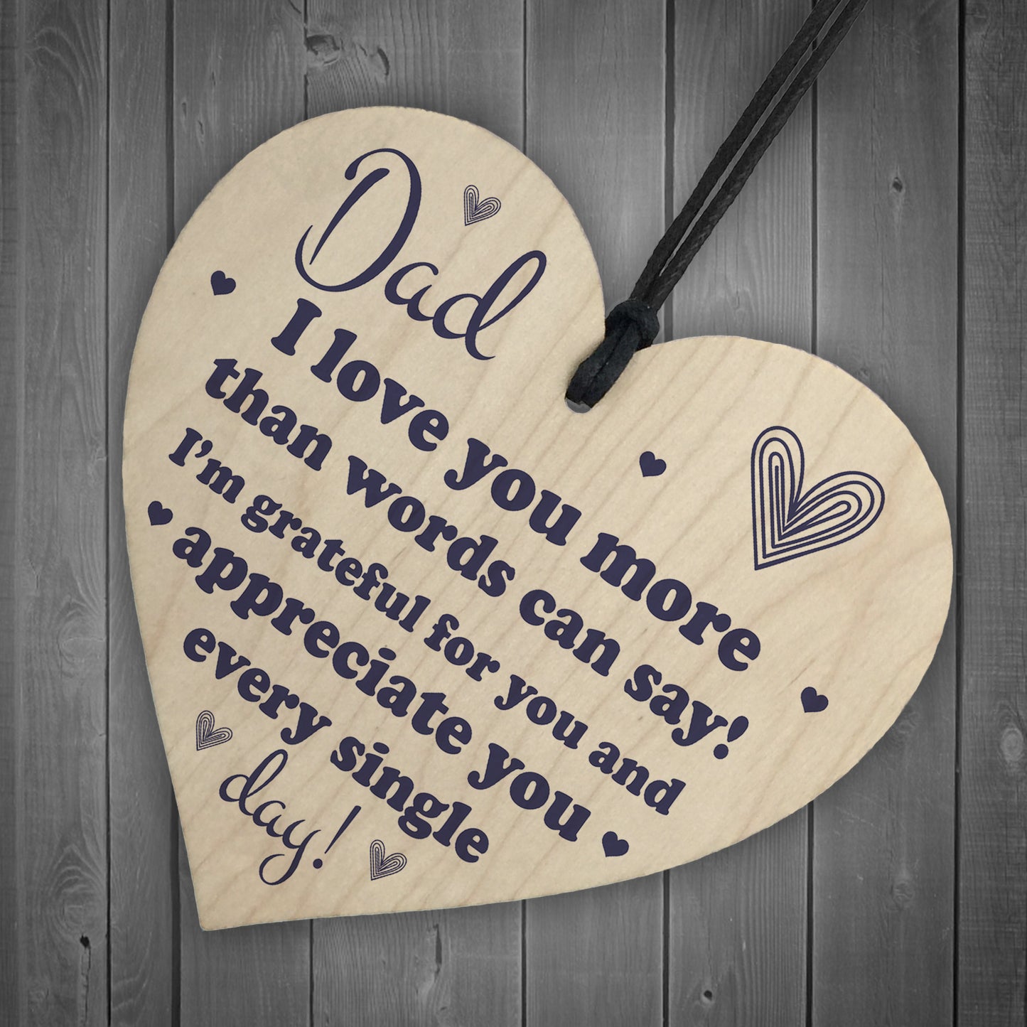 Dad Gifts Wooden Heart Fathers Day Gift Thank Youn Dad Gift