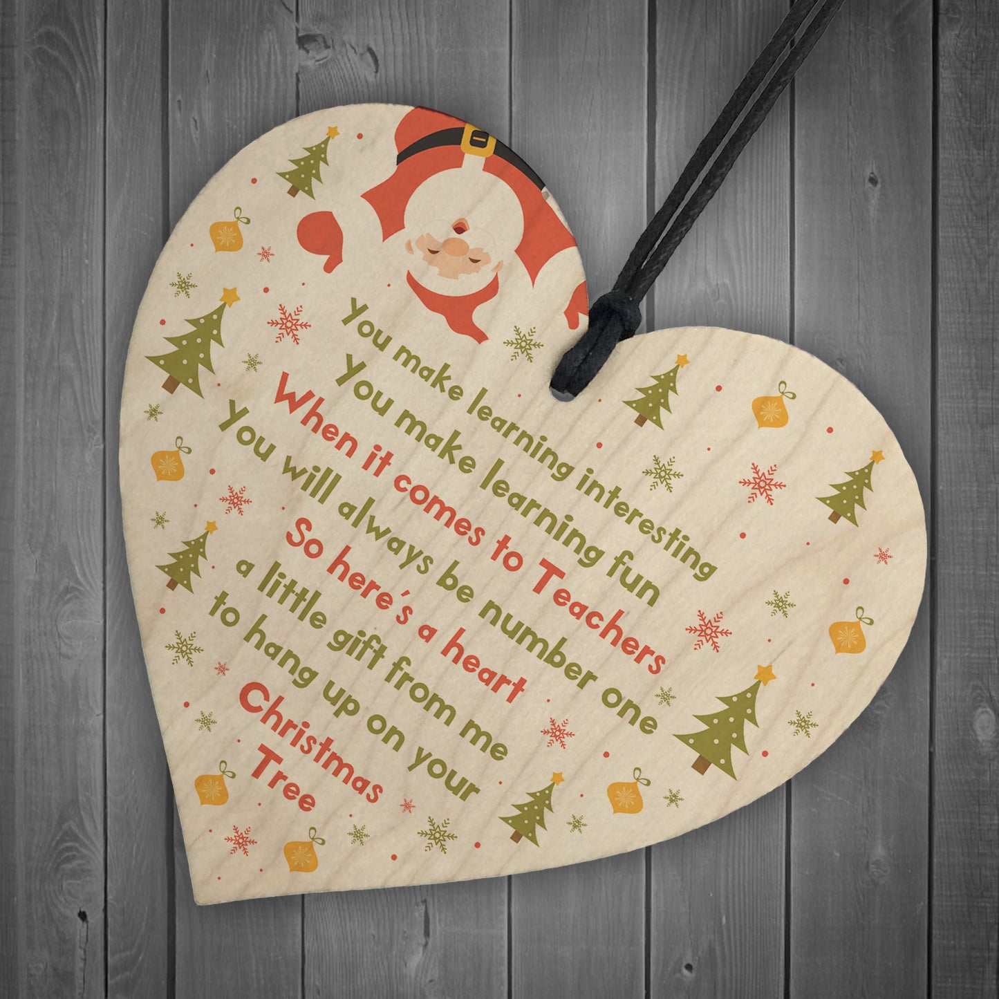Handmade Teacher Gift Wooden Heart Thank You Leaving Gift