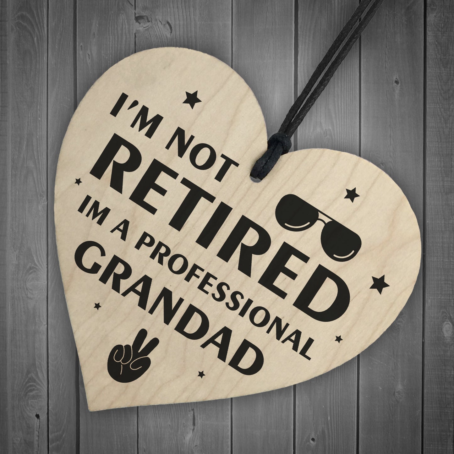 Gift For Grandad Birthday Fathers Day Funny Humour Wood Heart