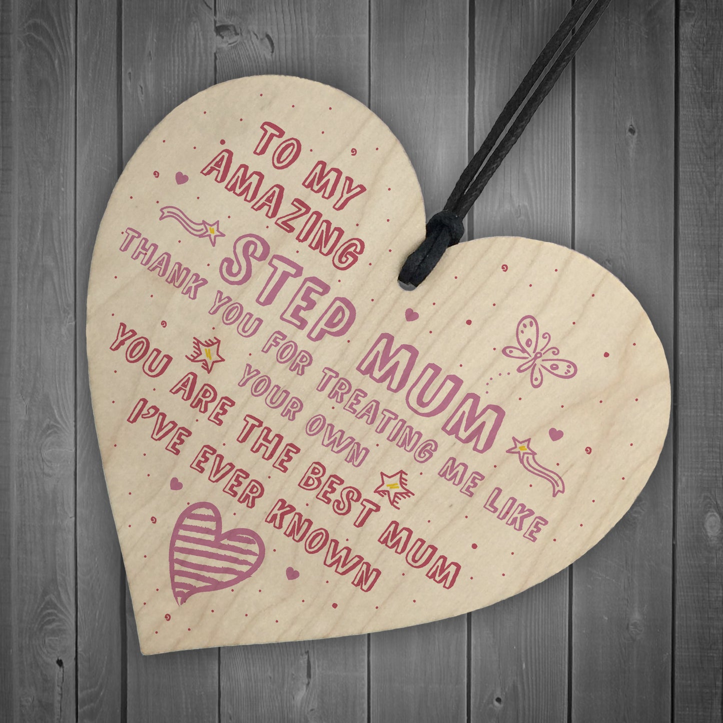 Handmade Amazing Step Mum Heart Plaque Gifts For Mum Friend