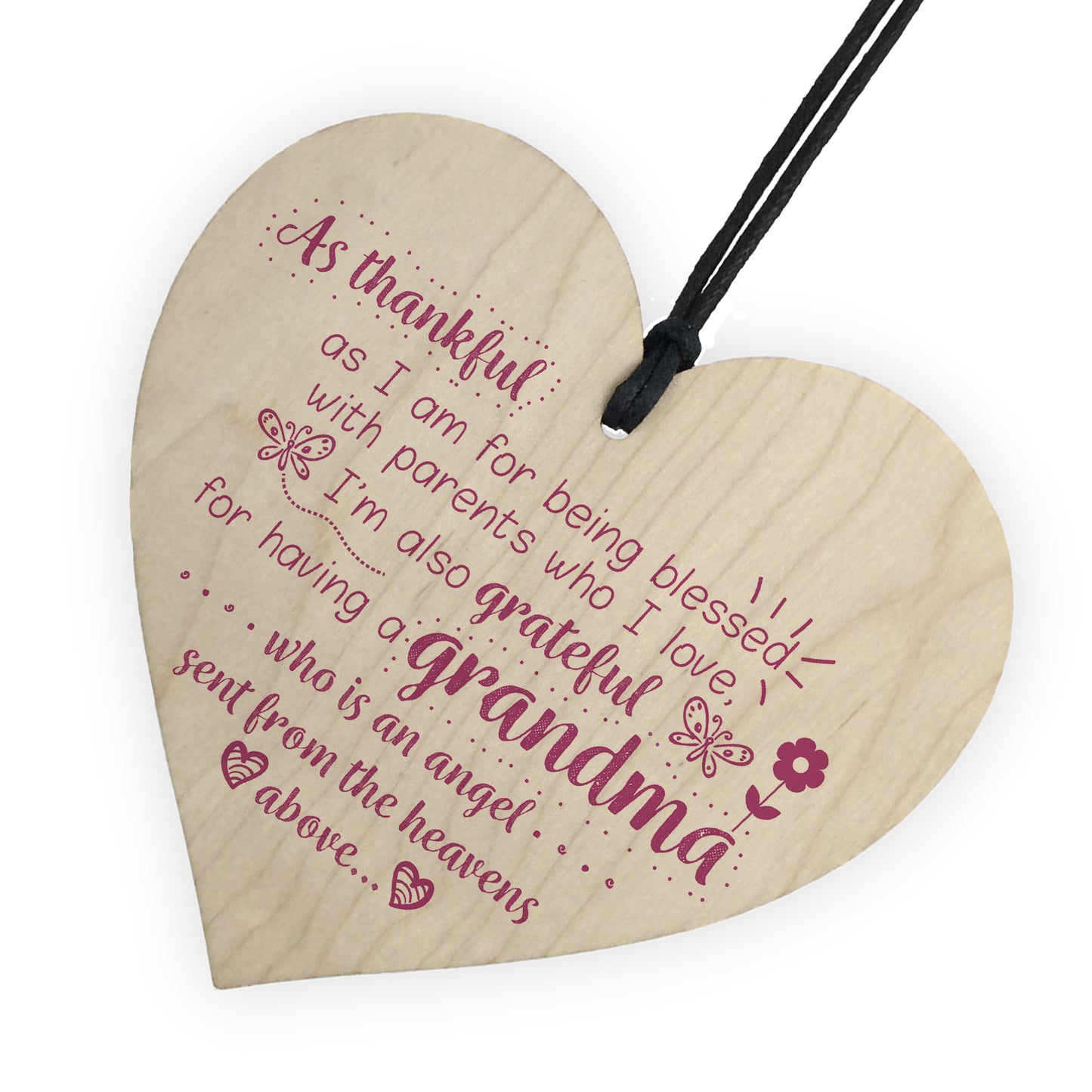 Grandma Grandparent Gran Nan Mum Plaque Sign Gift Wood Heart