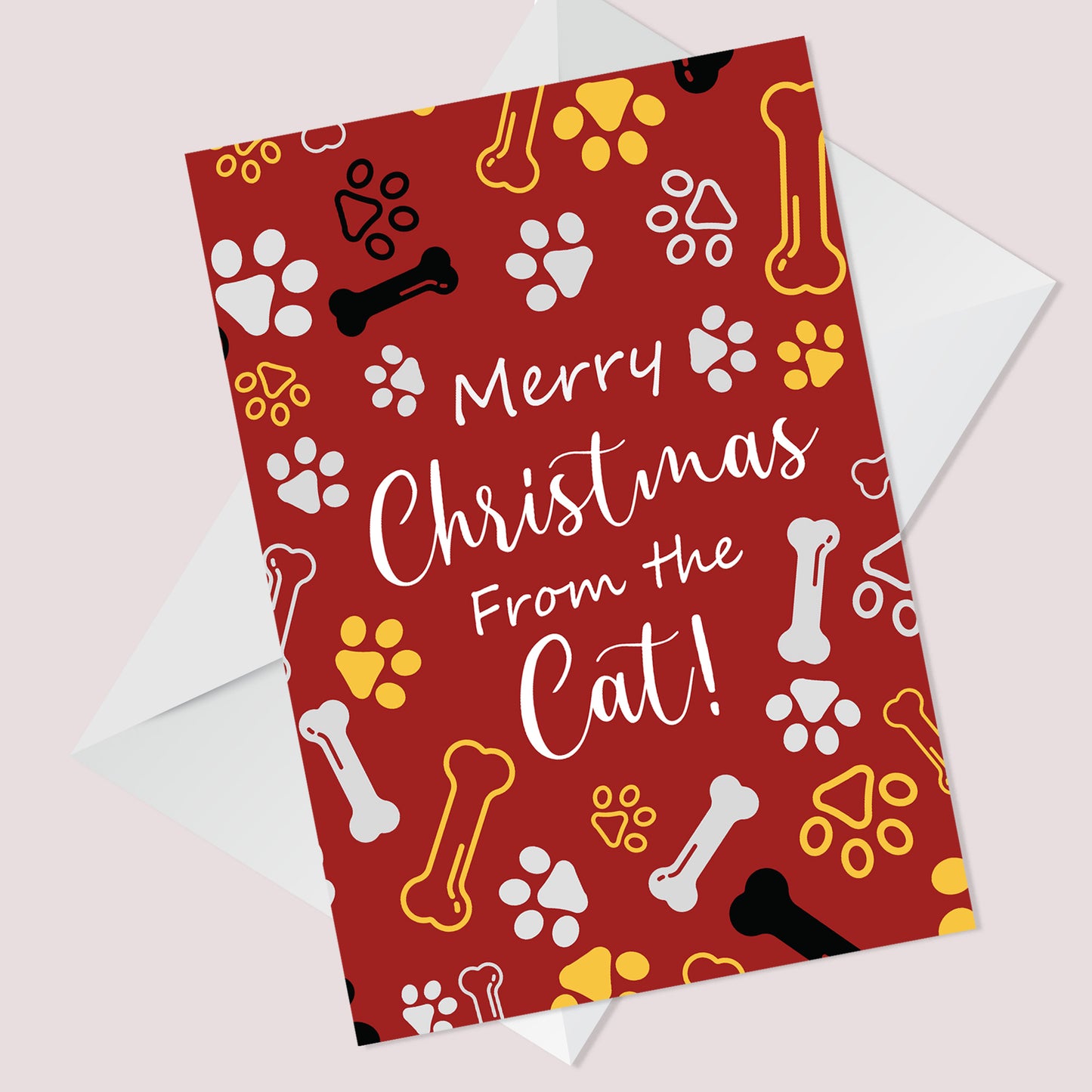 Merry Christmas Card From The Cat Funny Christmas Card For Mum
