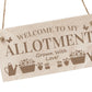 Allotment Sign Engraved Wooden Plaque For Garden Shed
