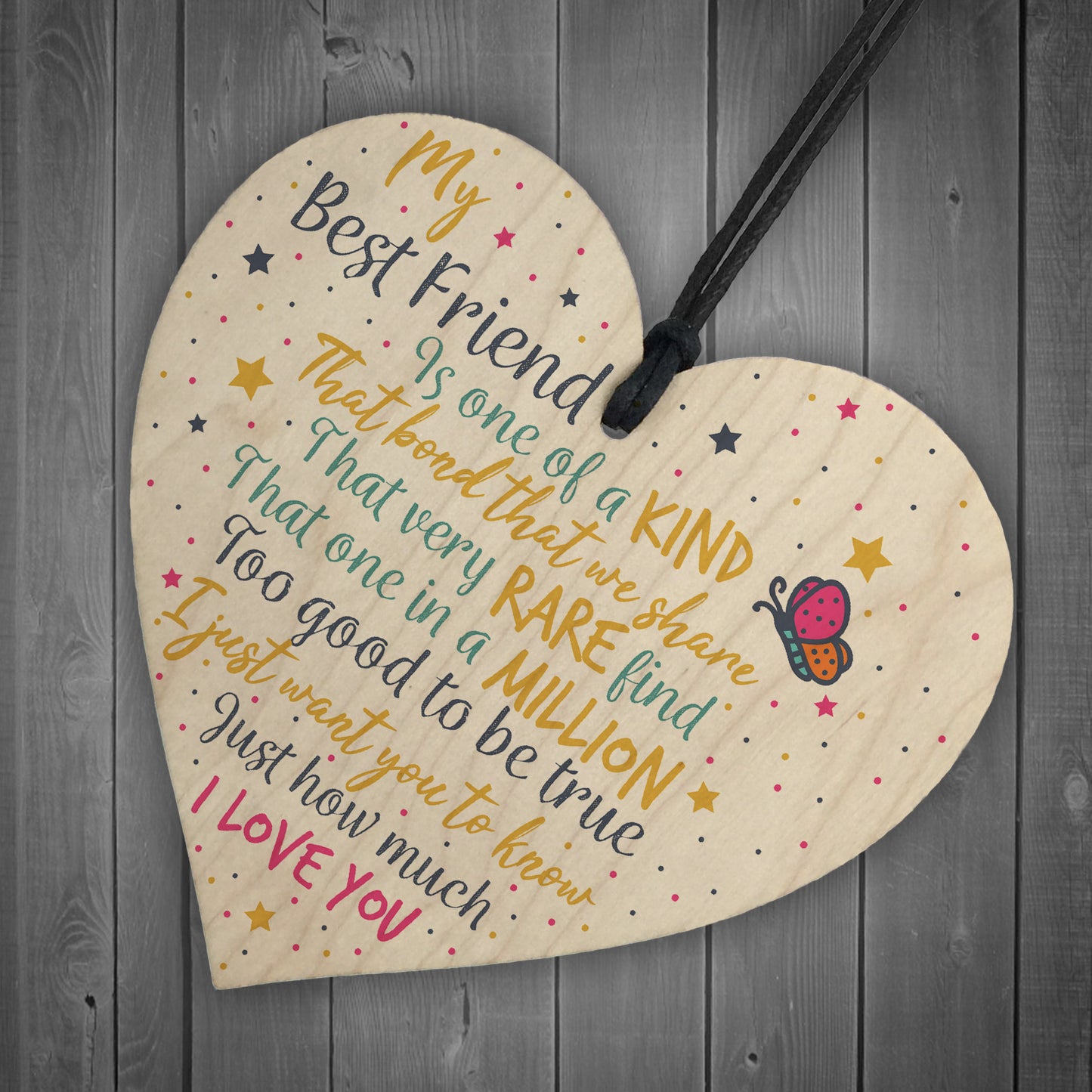 Friendship Gift Best Special Friend Wood Heart Sign Birthday