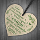 Handmade Special Cousin Gift Wood Heart Plaque Birthday Keepsake