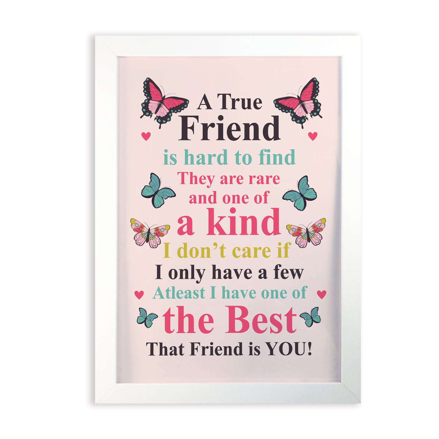 True Friend Friendship Print Framed Best Friend Gift Birthday
