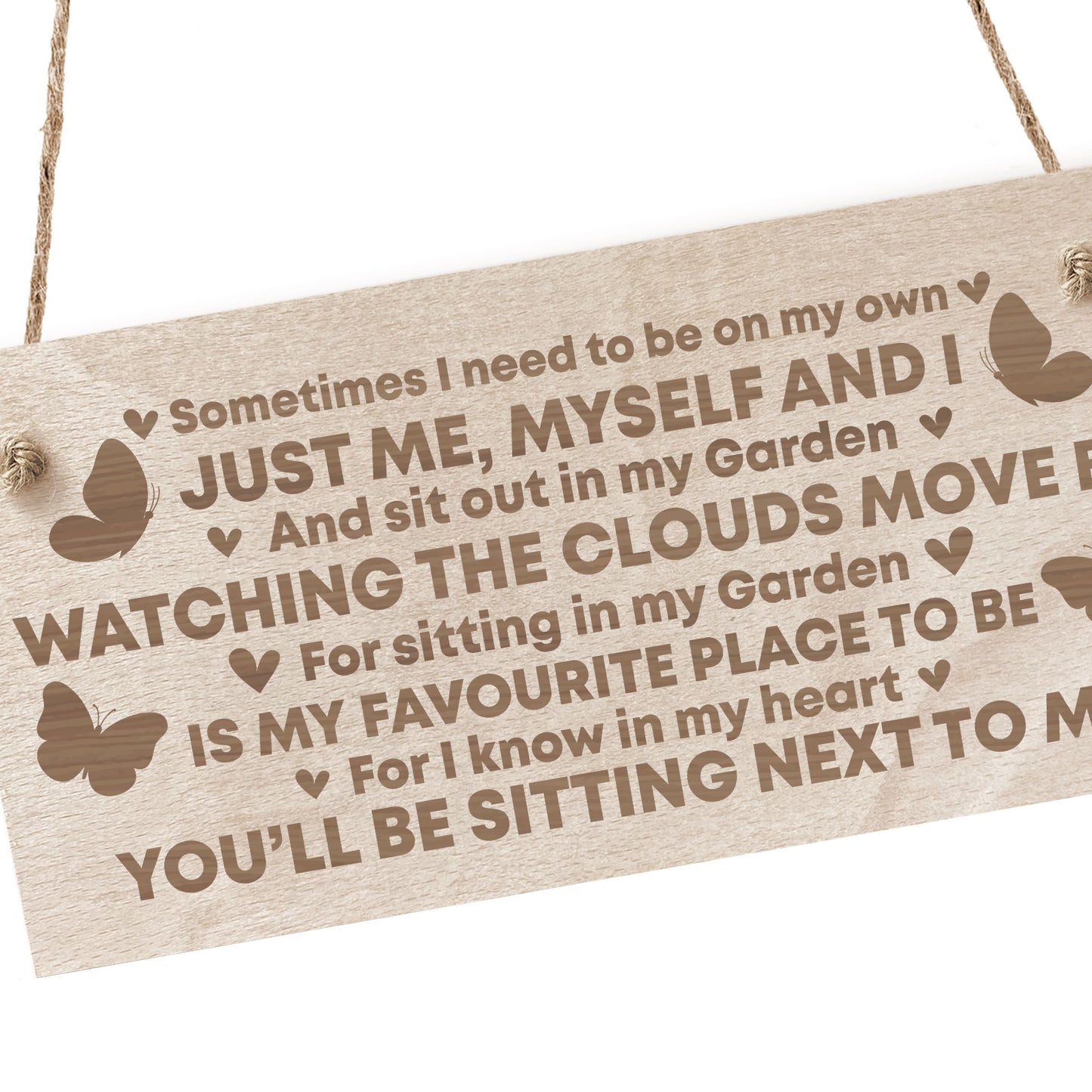 Memorial Garden Hanging Signs For Outside Wooden Engraved