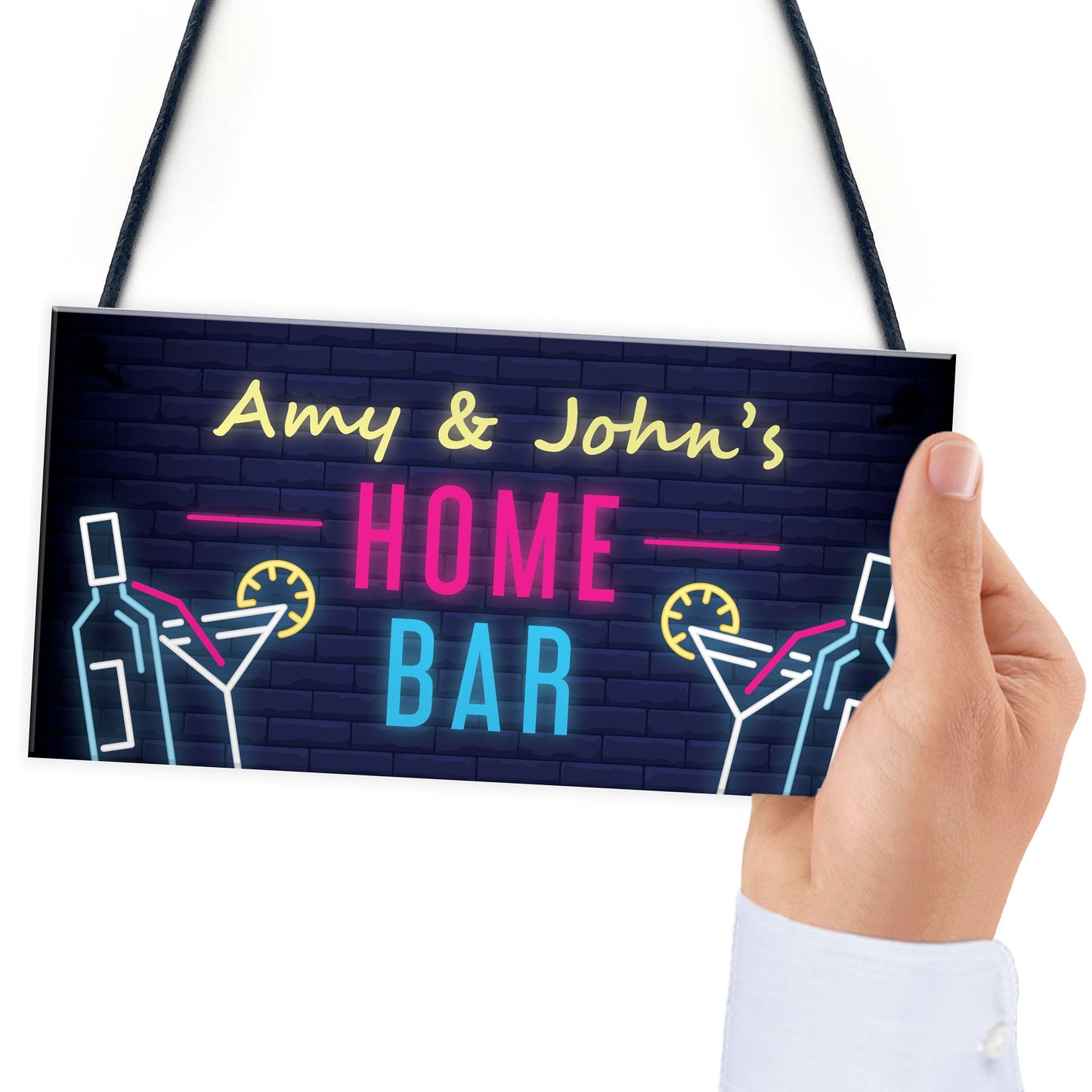 PERSONALISED Home Bar Plaque Hanging Man Cave Garden Bar