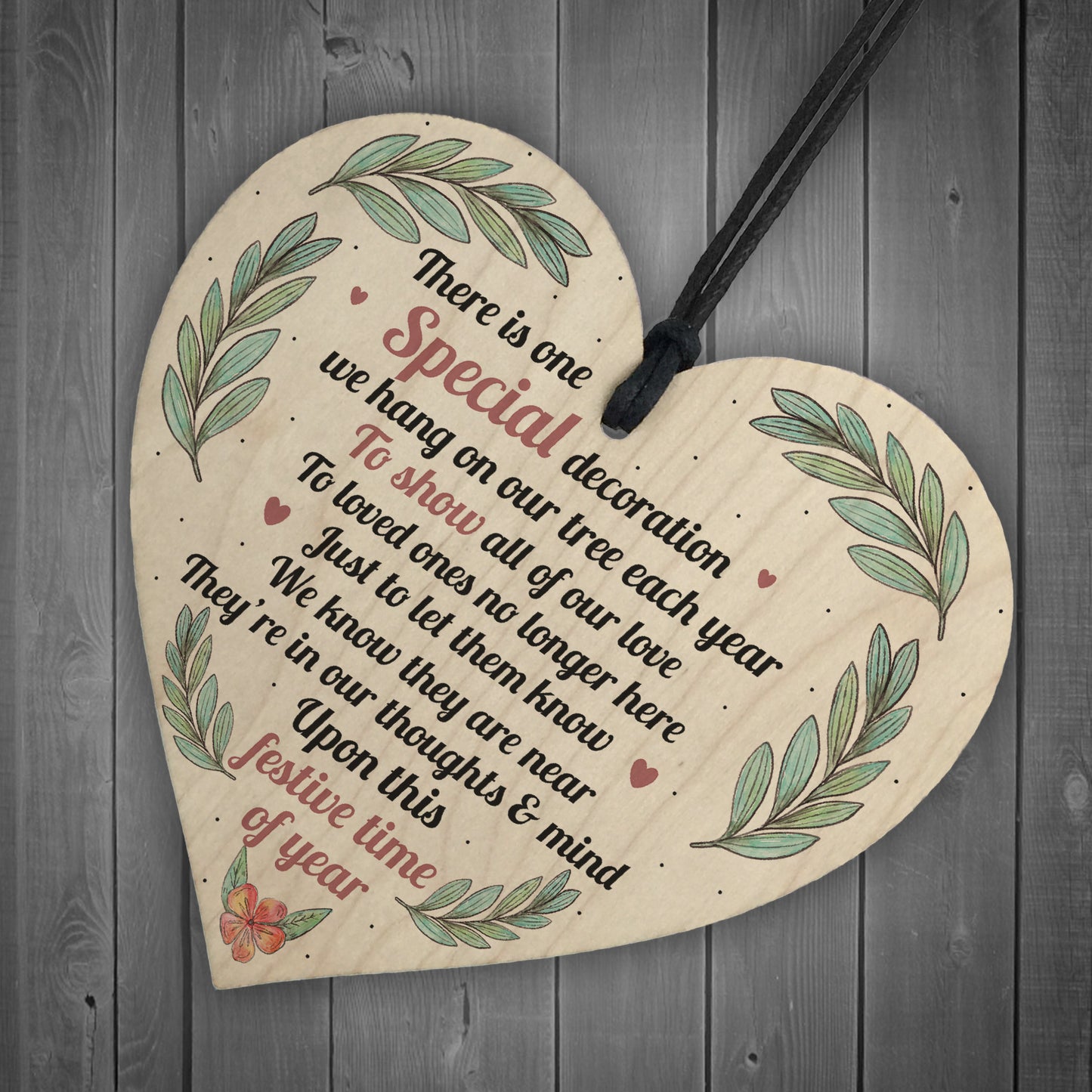 Memorial Plaque Decoration Mum Dad Nan Memorial Gift Wood Heart