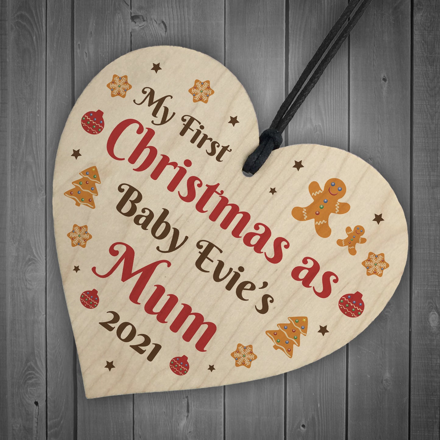 First Christmas As A Mum Wood Tree Decoration Newborn Gifts
