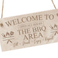 THE BBQ AREA Engraved Hanging Garden Shed Sign BBQ Sign