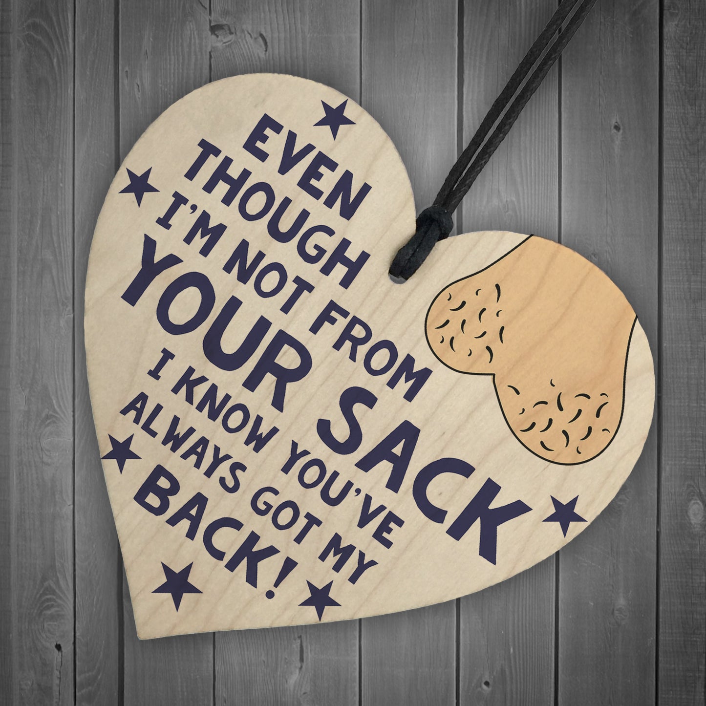 Stepdad Christmas Birthday Gift Wood Heart Humor Funny Gift