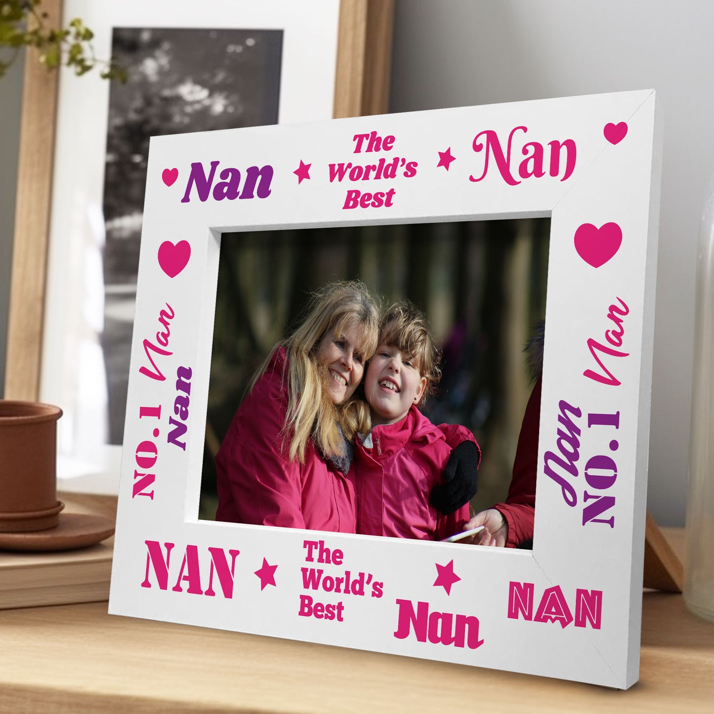 Novelty Nan Gift For Birthday Wooden Photo Frame Nan Photo Frame