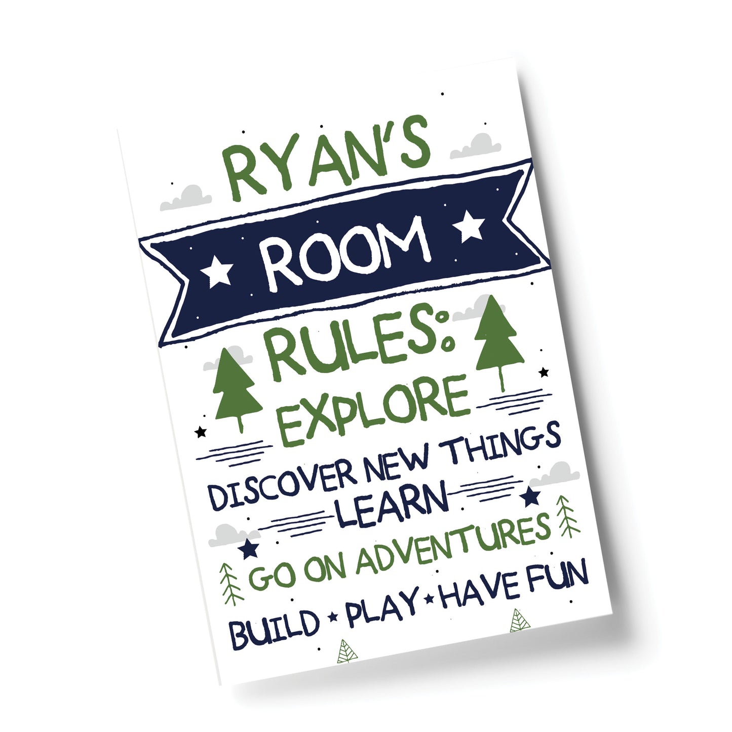 Personalised Boys Bedroom Sign Boys Bedroom Decor Wall Art Gift