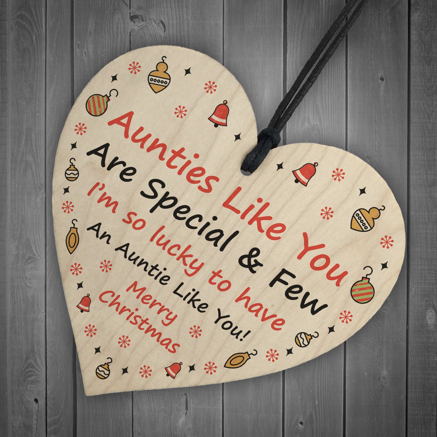 Auntie Christmas Gifts Wood Heart Tree Decoration Keepsake Gifts