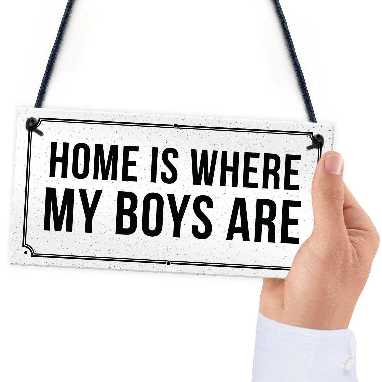 HOME IS WHERE MY BOYS ARE Plaque Shabby Chic Home Decor