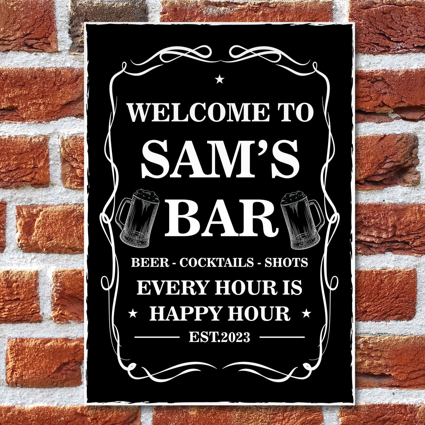 Home Bar Sign Personalised Shabby Chic Bar Sign For Man Cave