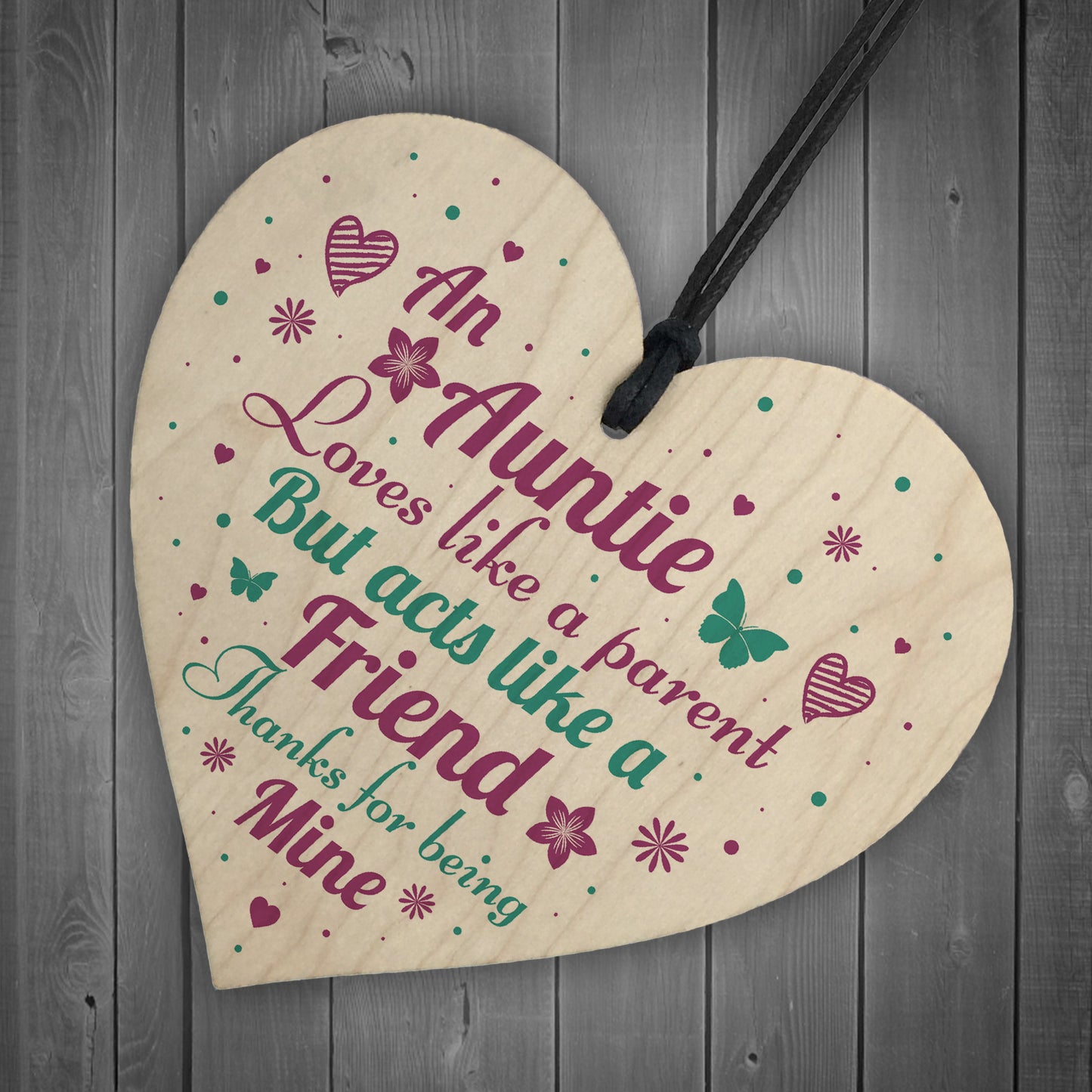 Auntie Gifts Friendship Sister Birthday Gifts Wooden Heart Sign