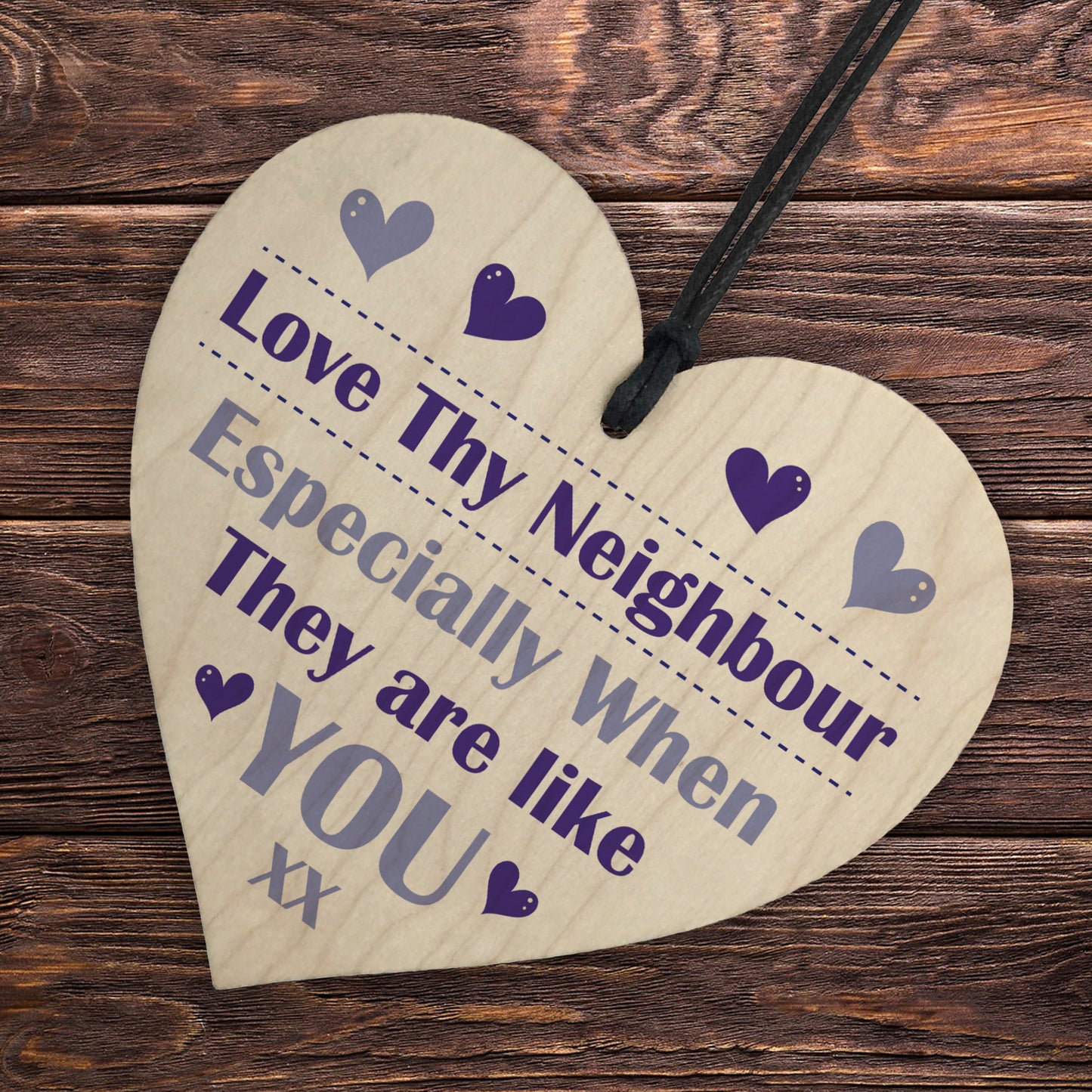 Neighbour Thank You Wood Heart Best Neighbour Present Friendship
