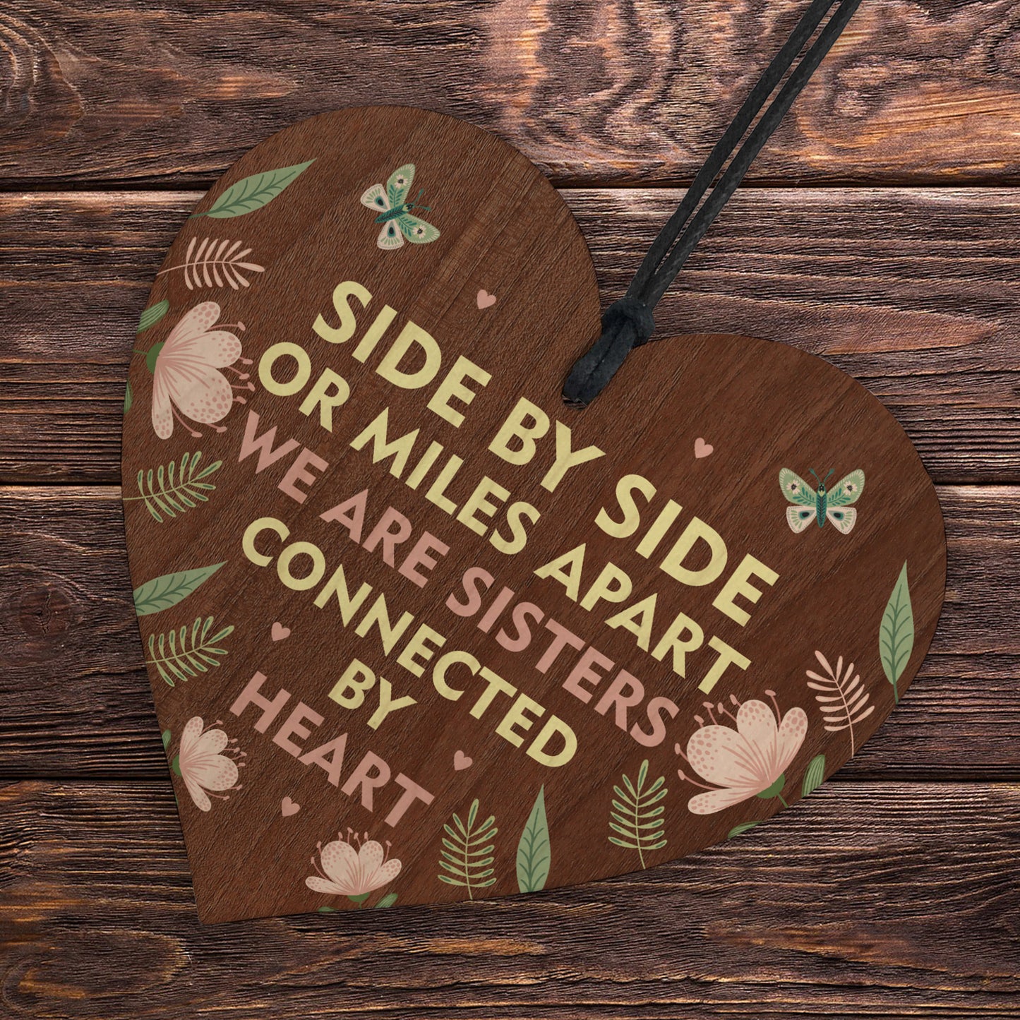 Novelty Gift For SIster Birthday Thank You Gift Wooden Heart