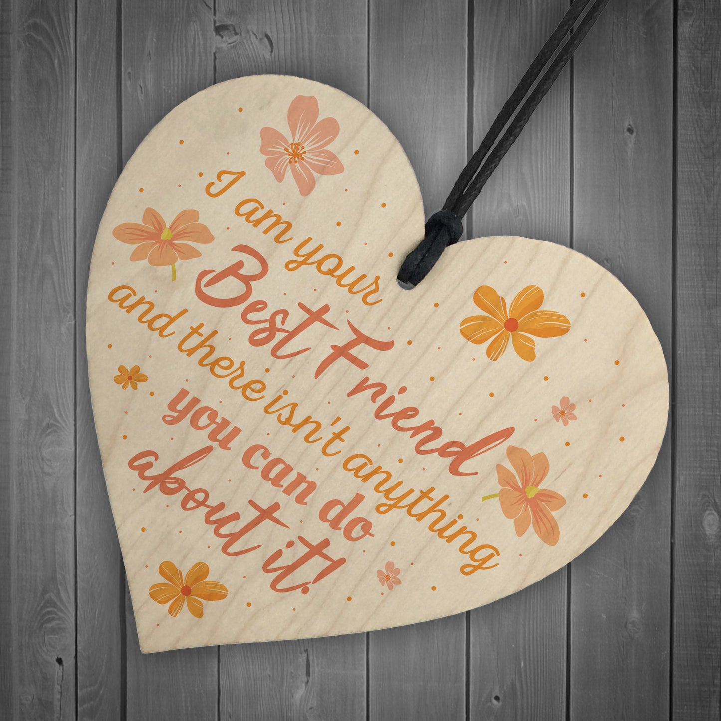 Best Friend Friendship Plaque Thank You Wood Heart Gift Keepsake