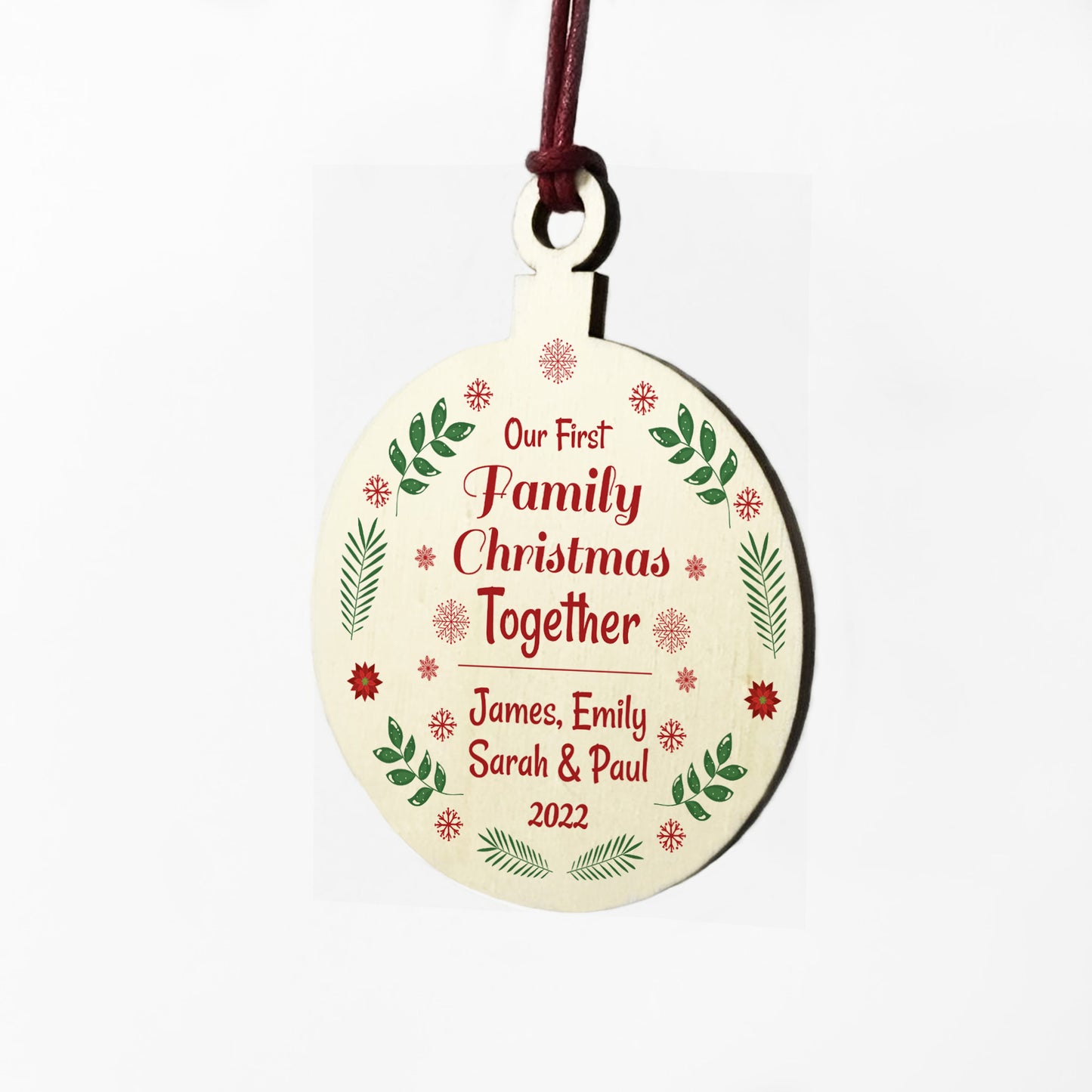 Personalised Bauble Family Christmas Decoration Gift For Family