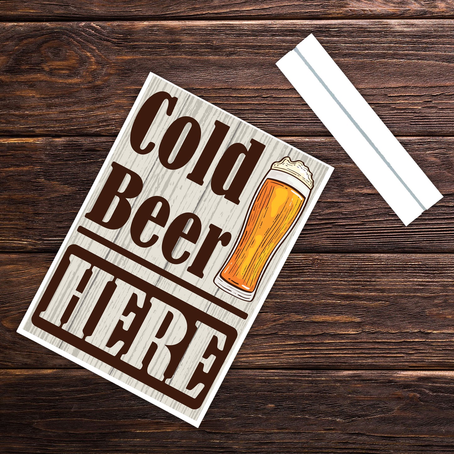 COLD BEER HERE Standing Plaque Home Bar Sign Beer Alcohol Gift