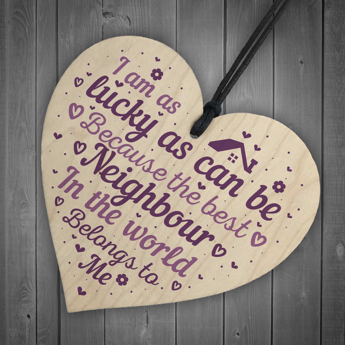 Best Neighbour Friendship Thank You Gifts Wooden Heart Sign