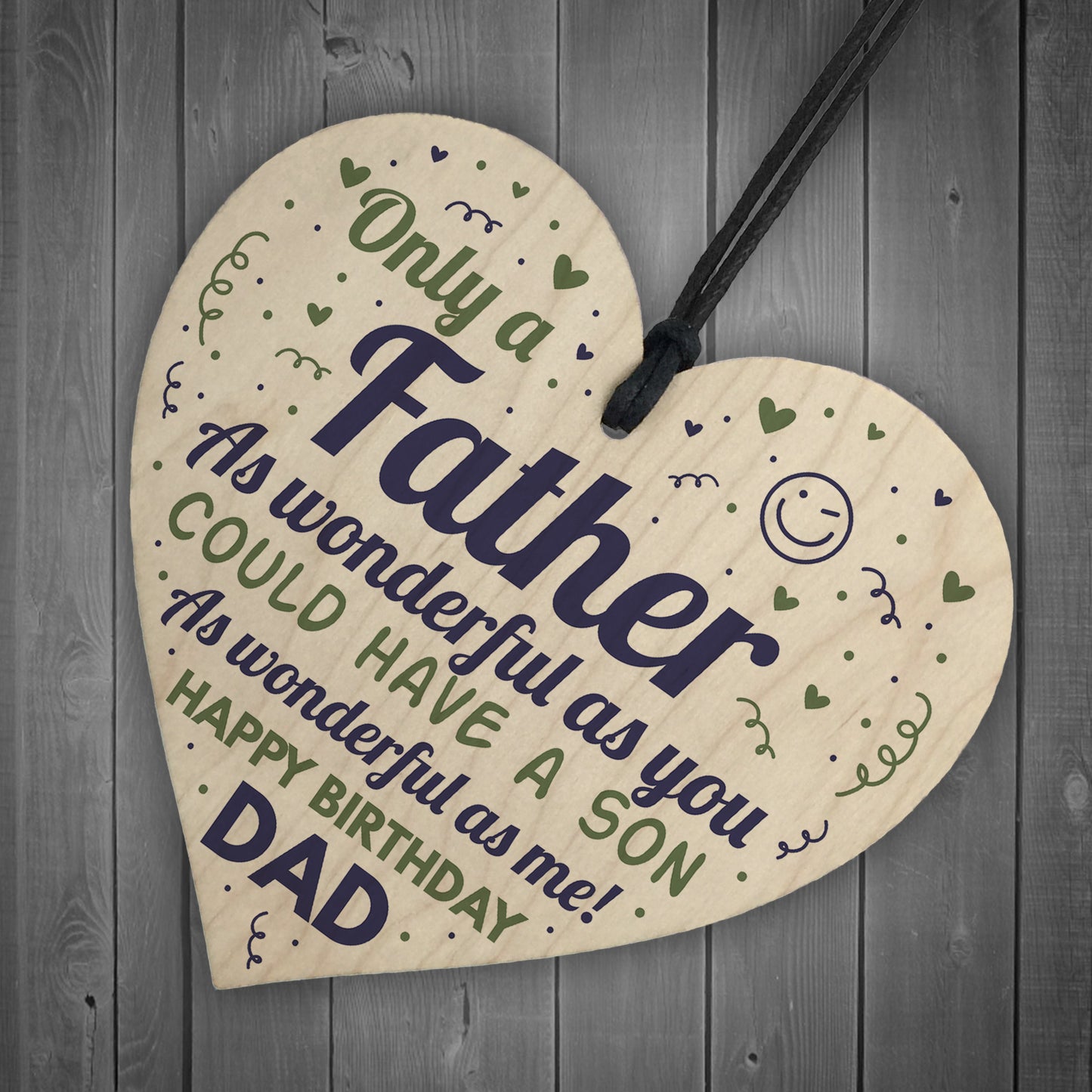 Dad Birthday Gifts From Daughter Wooden Heart Funny Gift