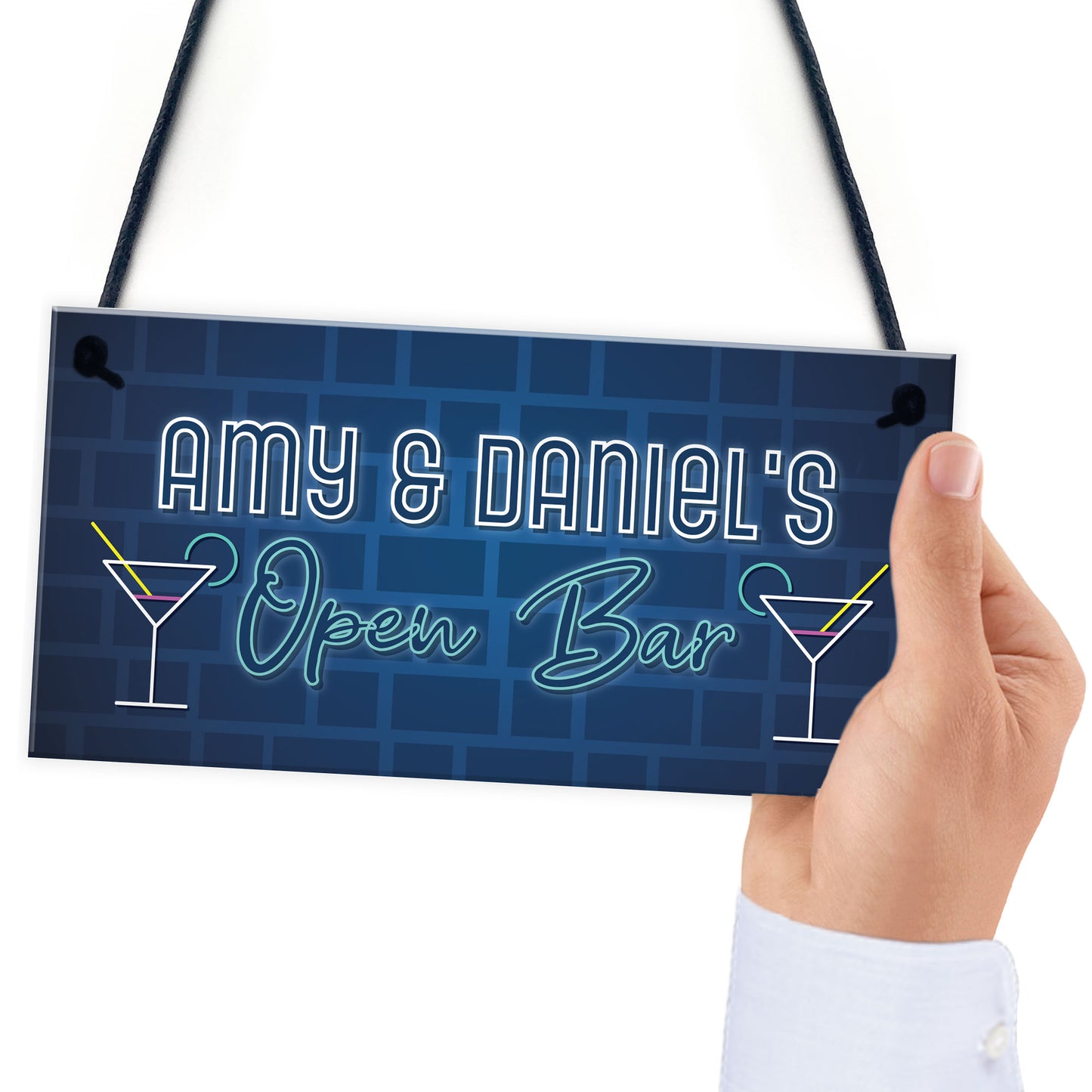 Personalised Home Bar Decor Sign Novelty Open Bar Plaque