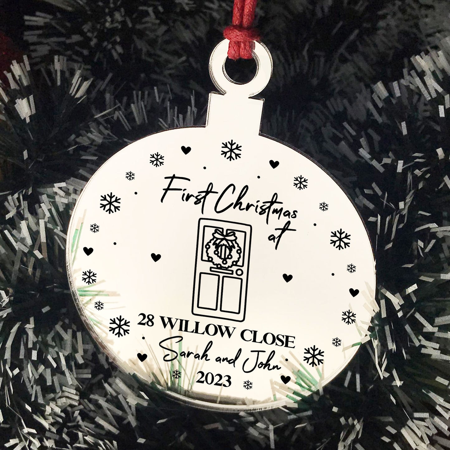 Personalised First Christmas New Home Engraved Bauble